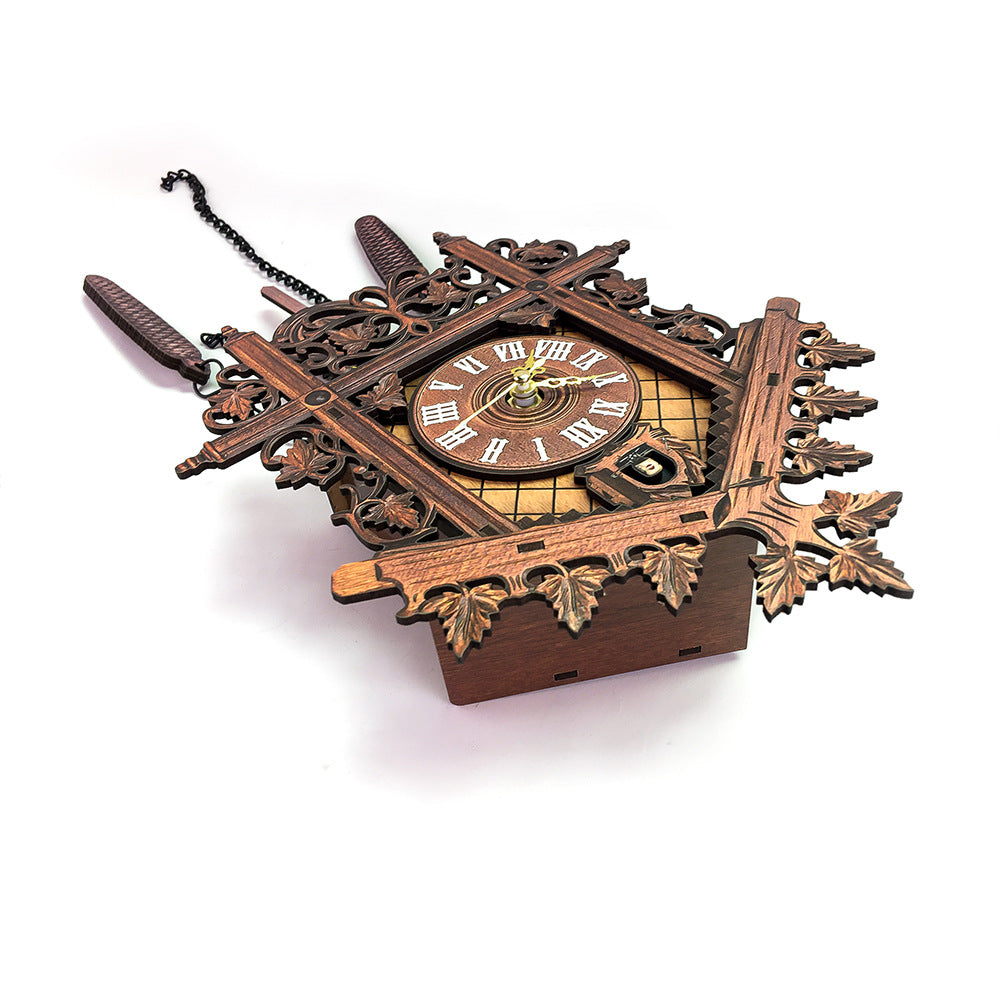 Vintage Wooden Hanging Cuckoo Wall Clock detail