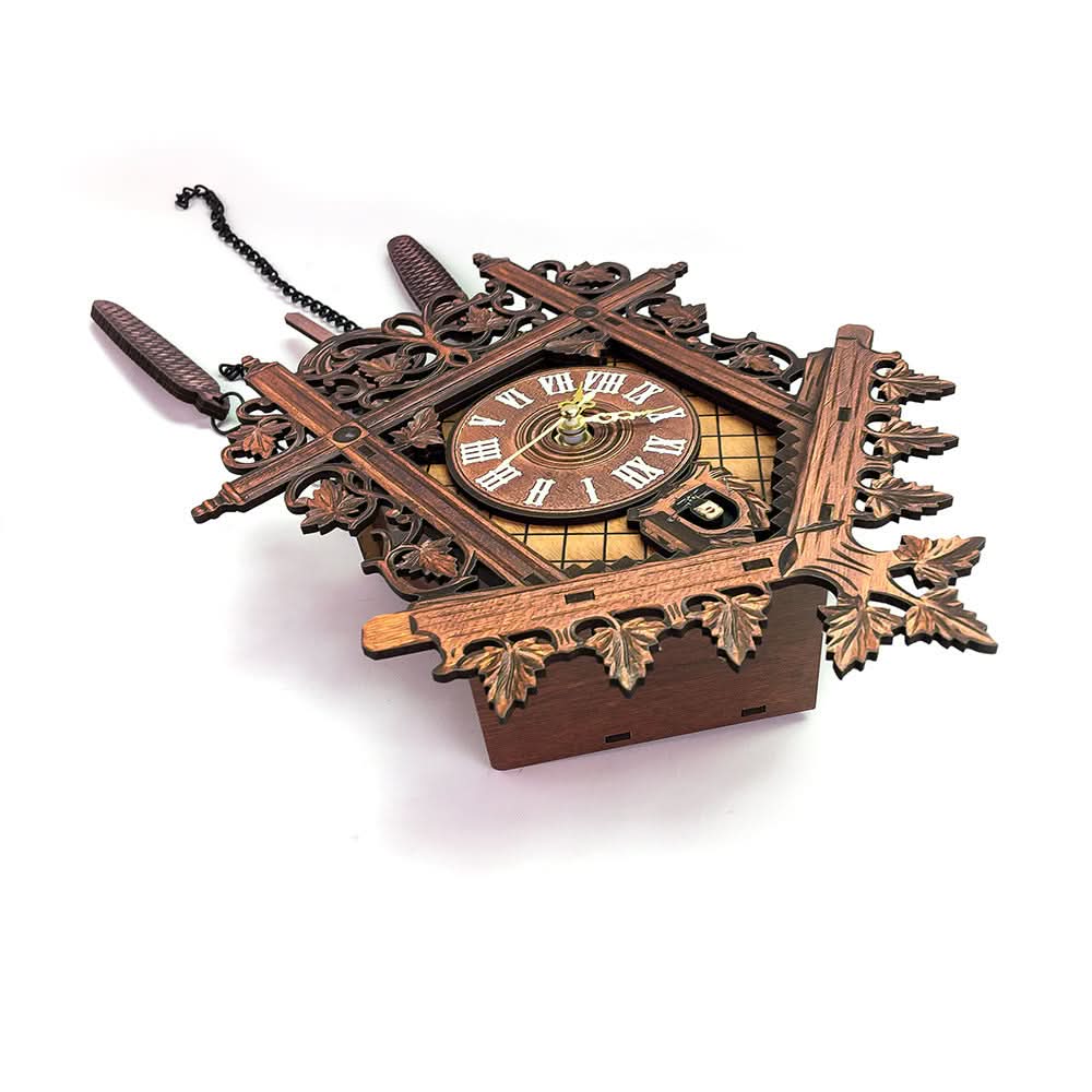 Vintage Wood-Look Hanging Cuckoo Wall Clock