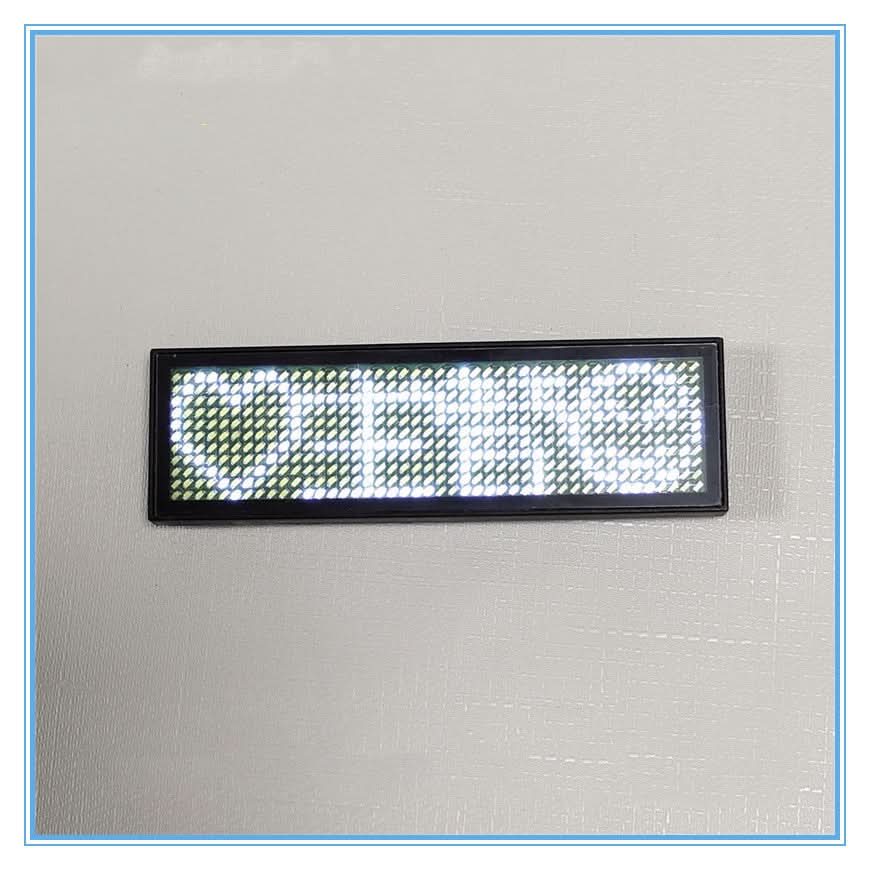 LED Scrolling Name Badge - Rechargeable Digital Display Pin
