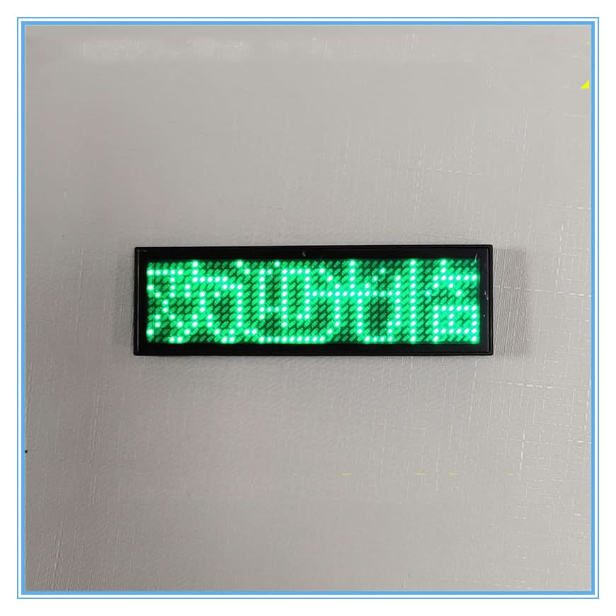 LED Scrolling Name Badge - Rechargeable Digital Display Pin