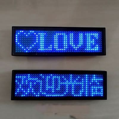 LED Scrolling Name Badge - Rechargeable Digital Display Pin