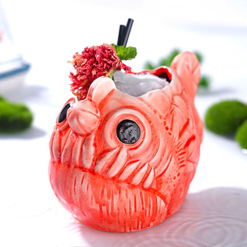 Elegant Tikki Ceramic Cocktail Glass – 480ml