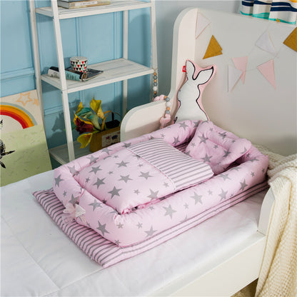 Anti-Druck-Babybett, faltbares, tragbares Babybett mit Mittelbett, Babymatratze, bionisches Reisebett