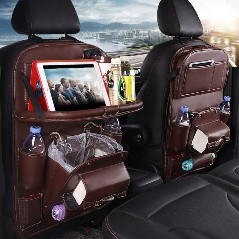 Auto-Aufbewahrungstasche aus PU-Leder, multifunktionale Sitzlehnenablage, wasserdichte Auto-Organizer-Tasche, Kfz-Innenausstattung