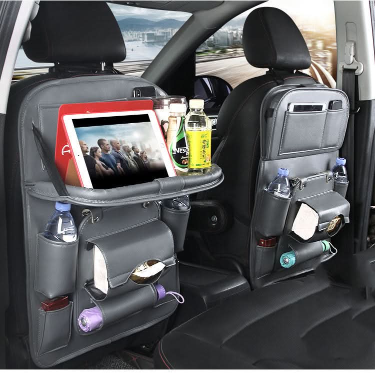 Auto-Aufbewahrungstasche aus PU-Leder, multifunktionale Sitzlehnenablage, wasserdichte Auto-Organizer-Tasche, Kfz-Innenausstattung
