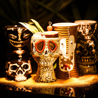 Ceramic Tiki Mug side view