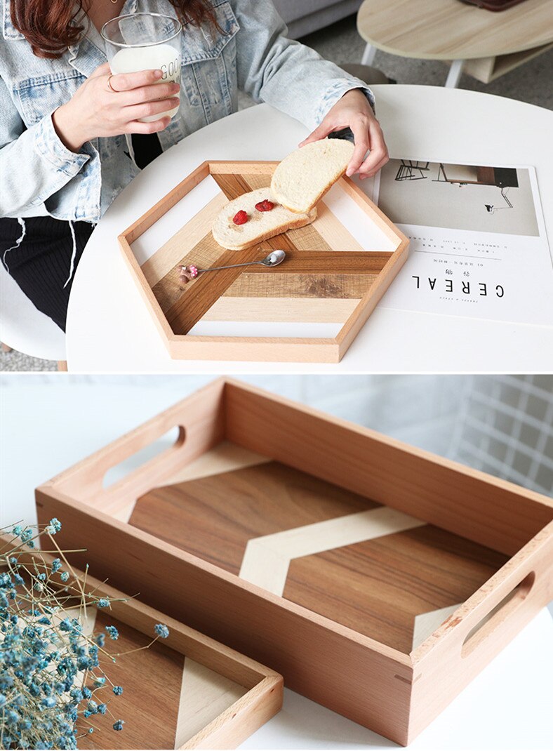 Wooden Multipurpose Tray in use