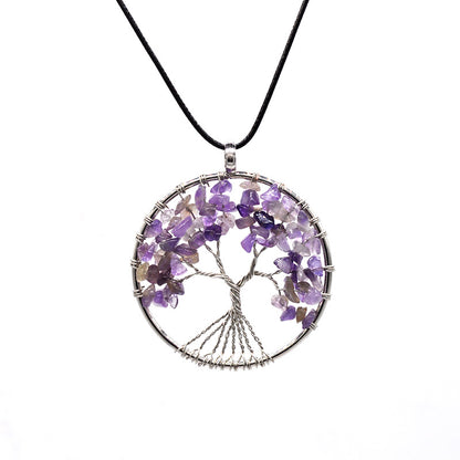 Tree of Life necklace with amethyst style cord