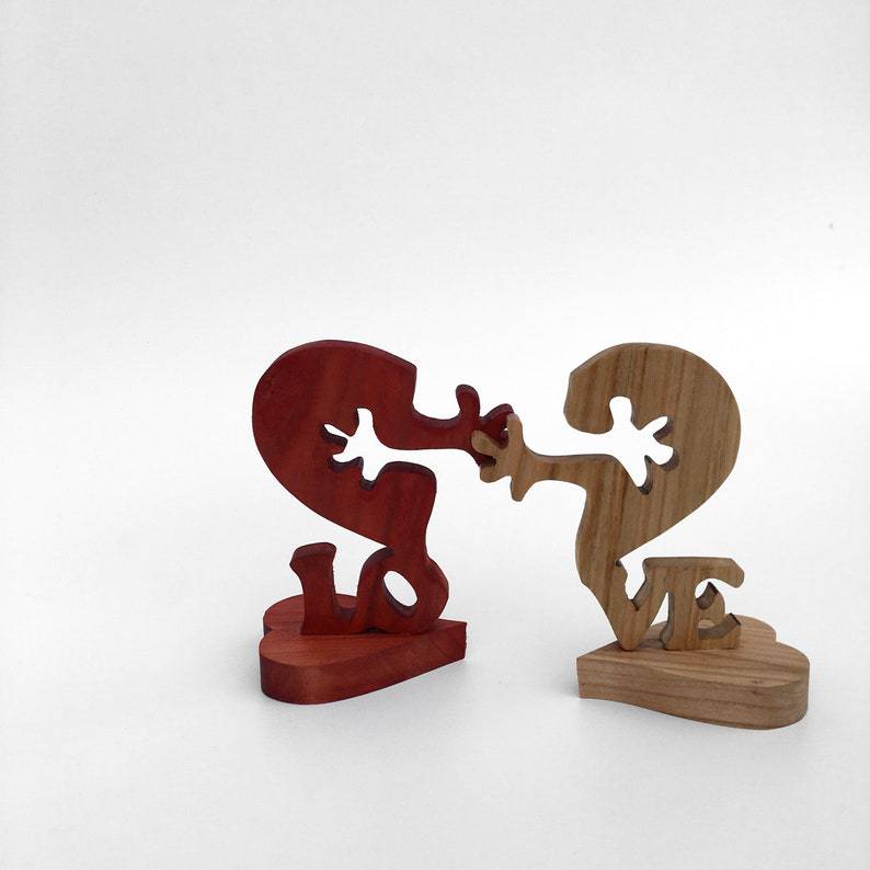 Wooden Heart Love Desktop Ornament gift