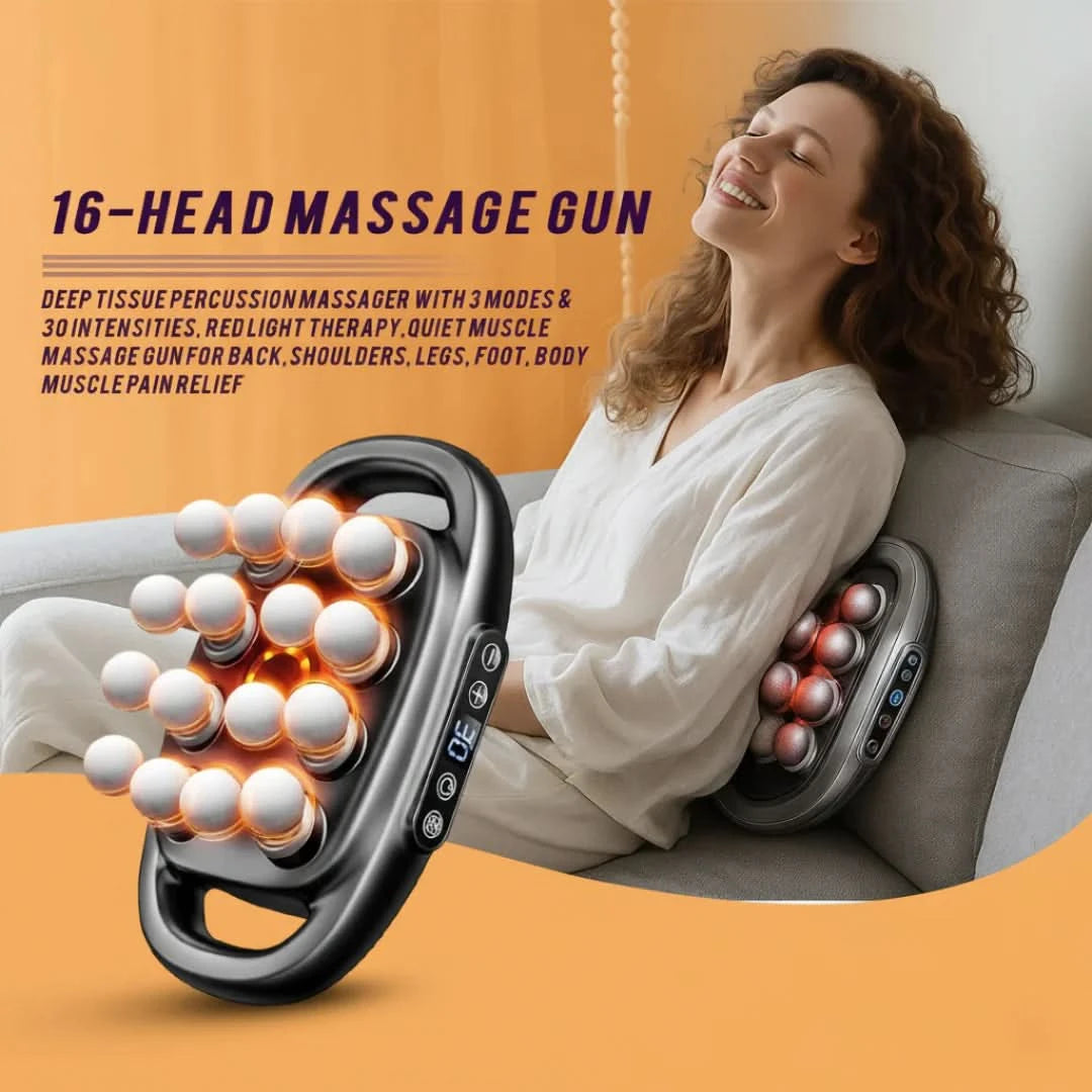VibraMax Ultra™ Percussion Massage Gun – Multi-Head Body Relief for Calf, Back & Lower Waist