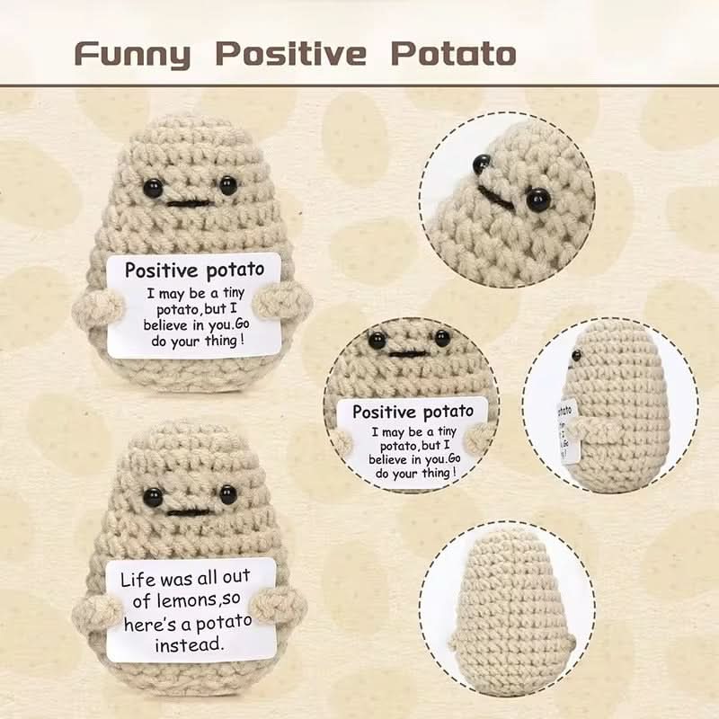 Positive Energy Potato Plush Knitted Doll With Card
