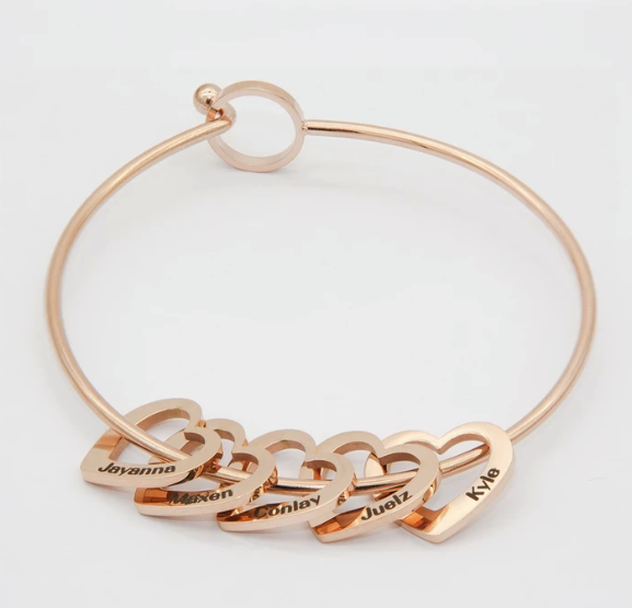 Love Bracelet Peach Heart worn