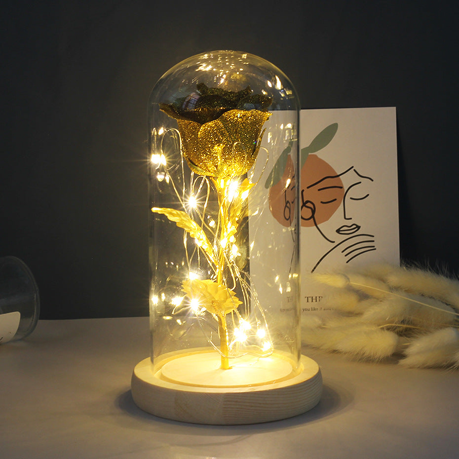 Eternal Rose LED Light in Glass Dome color options