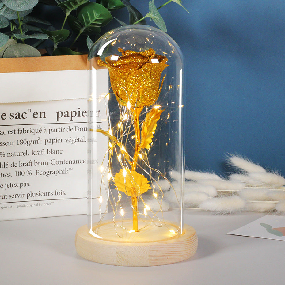 Eternal Rose LED Light in Glass Dome gift box