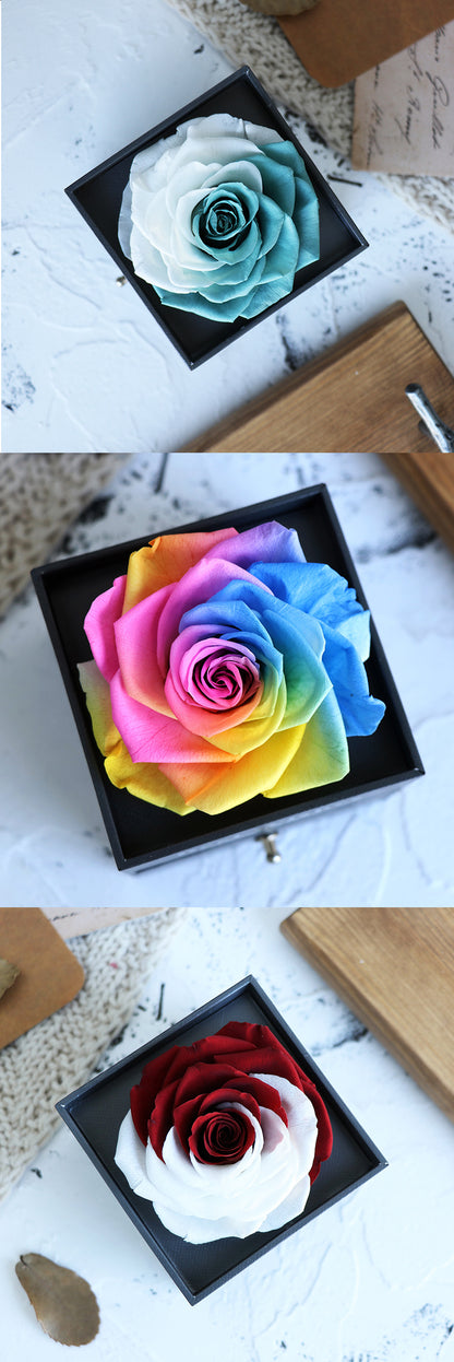 Eternal Rose and Carnation Flower Jewelry Box lifestyle