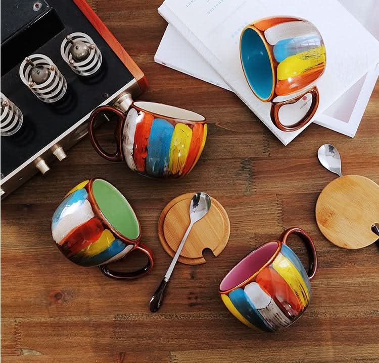 European-Style Ceramic Mug Set - 350ml