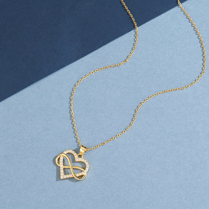 Titanium Steel Heart Necklace worn