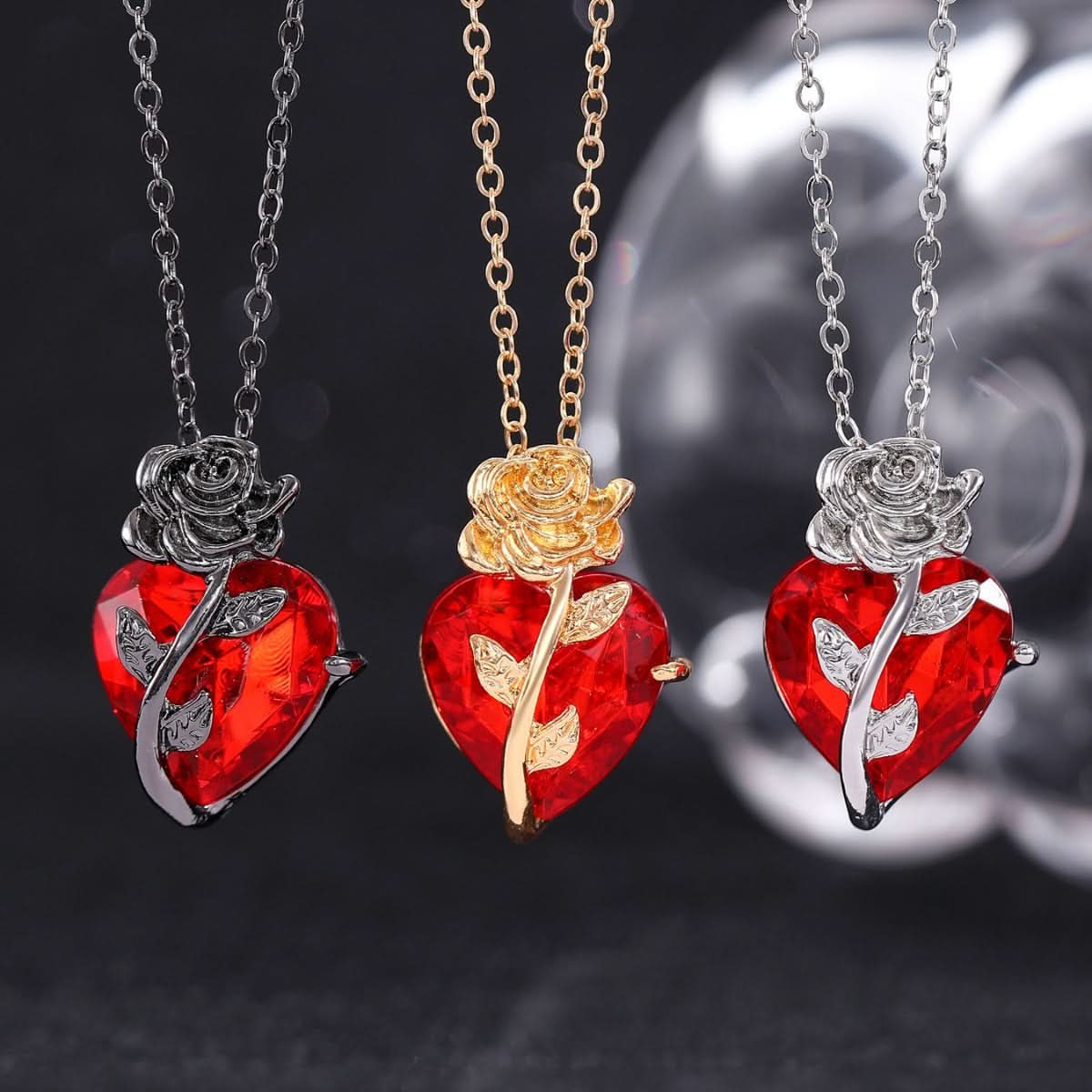 Punk-Rosen-Liebeskette, modische, herzförmige Schlüsselbeinkette mit Anhänger – perfekt für den Valentinstag