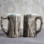 Textured Bark-Design Ceramic Mug