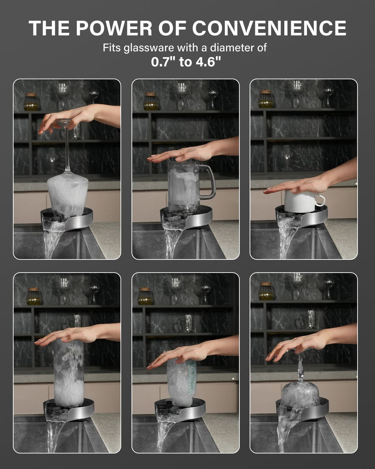 360° Rotating High-Pressure Glass Rinser for Kitchen Sink