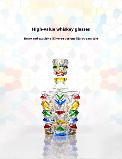 Painted Glass Wine Decanter set