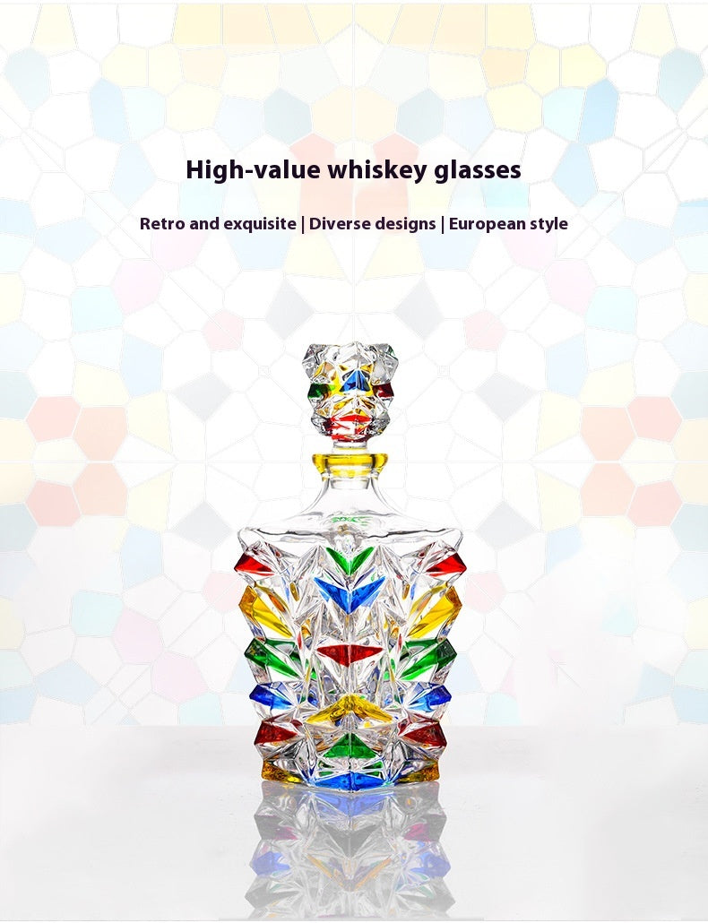 Painted Glass Wine Decanter set