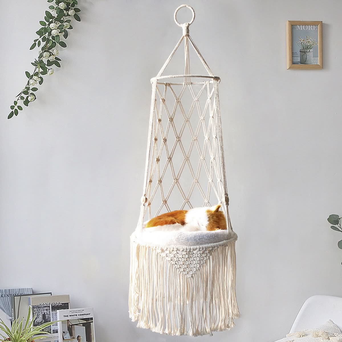 Macrame Hanging Pet Bed / Cat Hammock