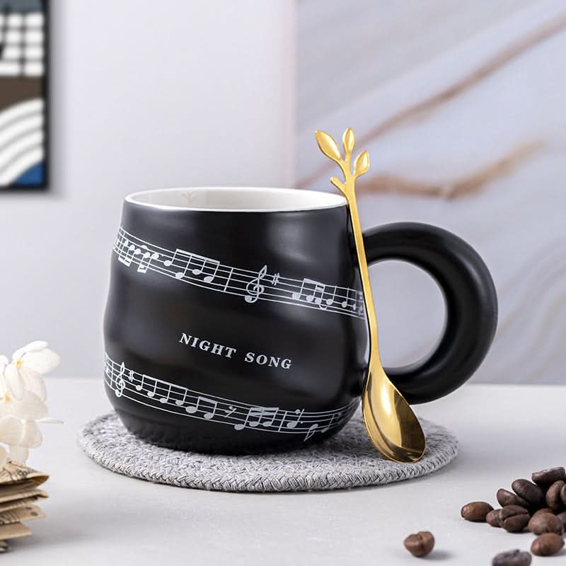 Mug rétro en céramique à musique, motif spirale créative, tasse à café haut de gamme pour la maison
