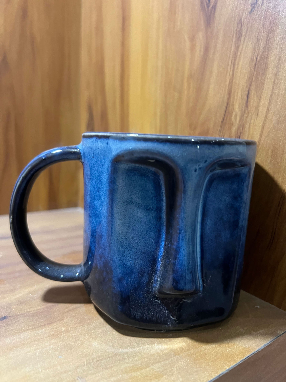 12 oz Face Ceramic Mug Set of 2, Pink and Blue