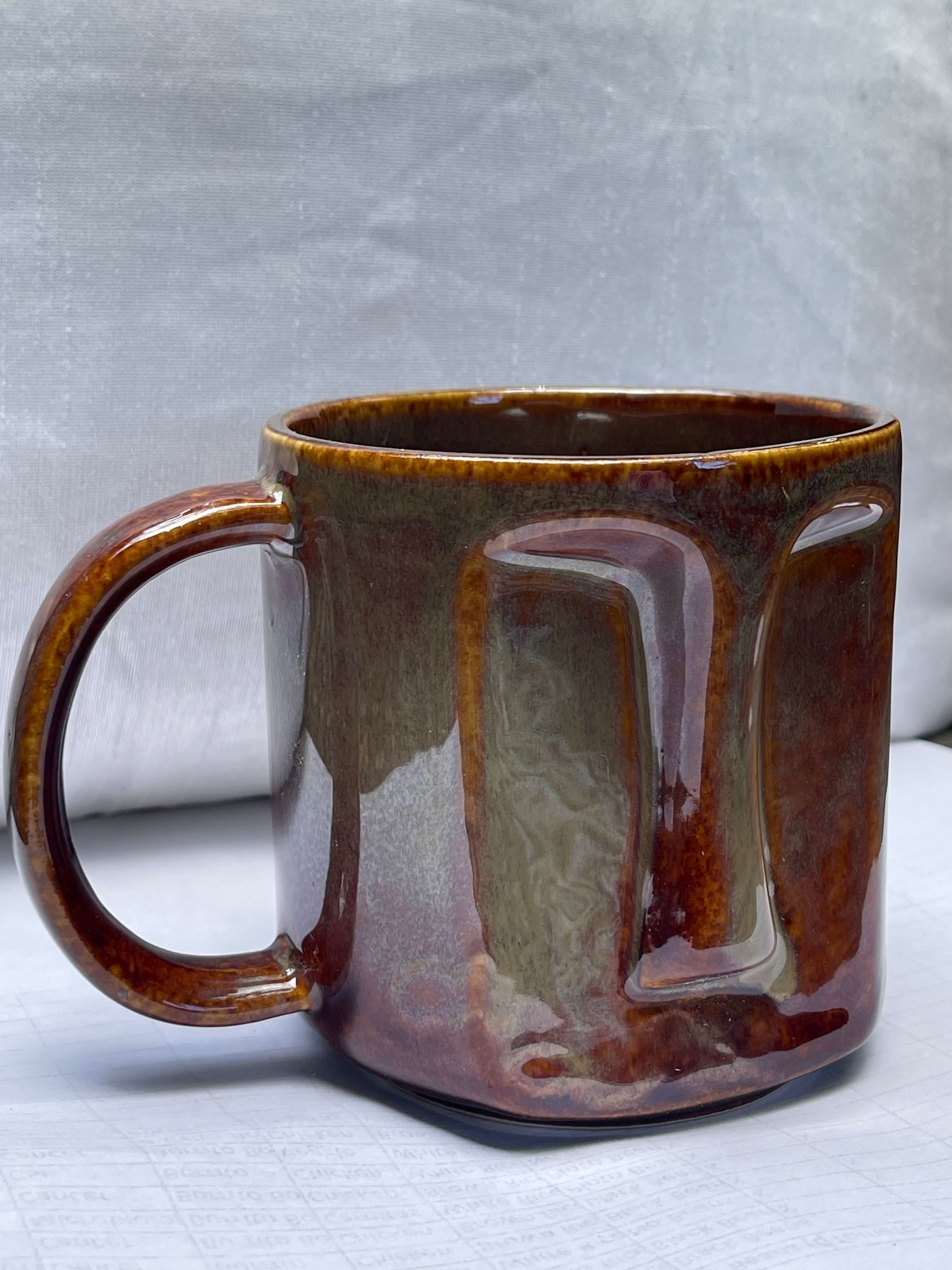 12 oz Face Ceramic Mug Set of 2, Pink and Blue