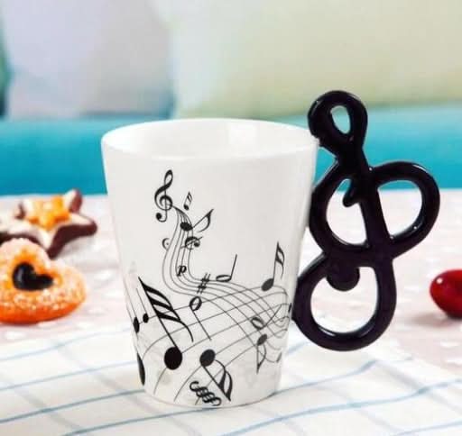 Musical Coffee Mug with saxophone handle