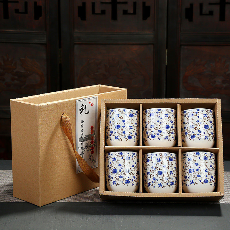 Porcelain cup gift box set full view
