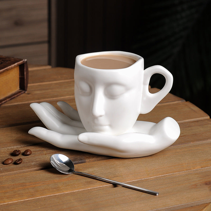 Ceramic Abstract Art Cup with plate
