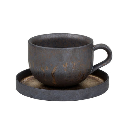 Handmade clay Japanese coffee cup lifestyle shot