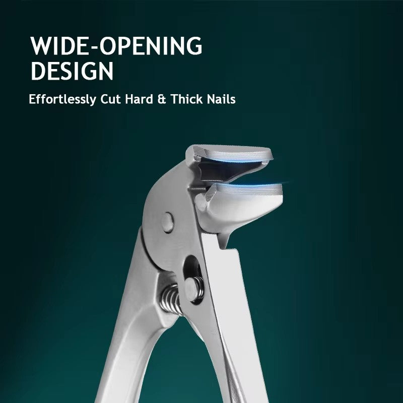 Curved Stainless Steel Large-Opening Nail Clippers With Splash Guard