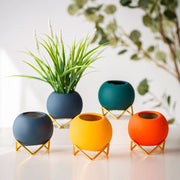 Pot de fleurs en céramique macaron fait main – Style nordique