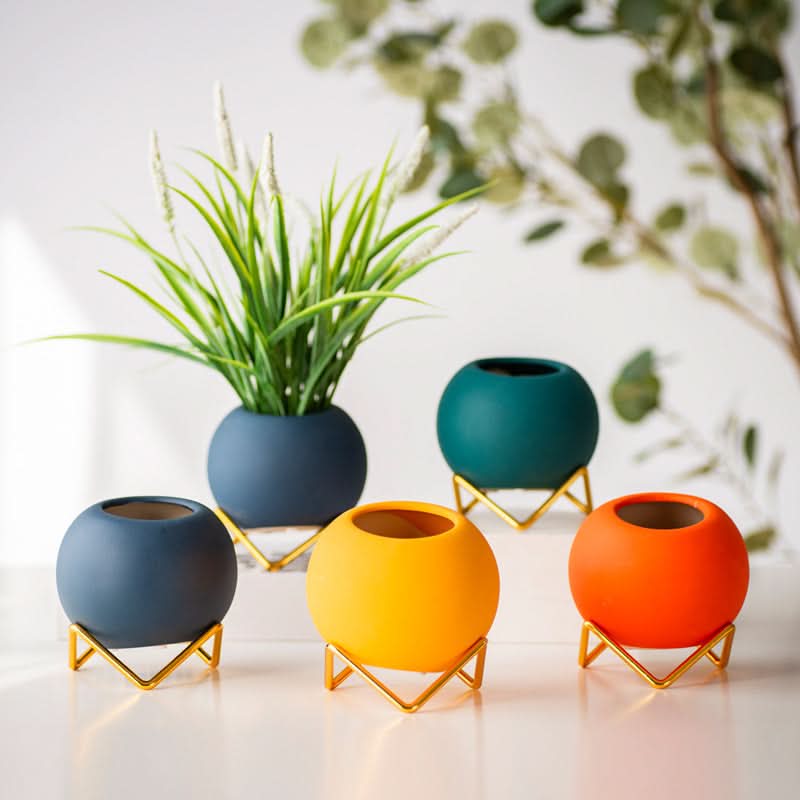 Macaron-Style Ceramic Flowerpot - Nordic Style