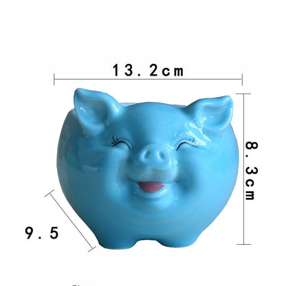 Ceramic animal flower pot pink colorway