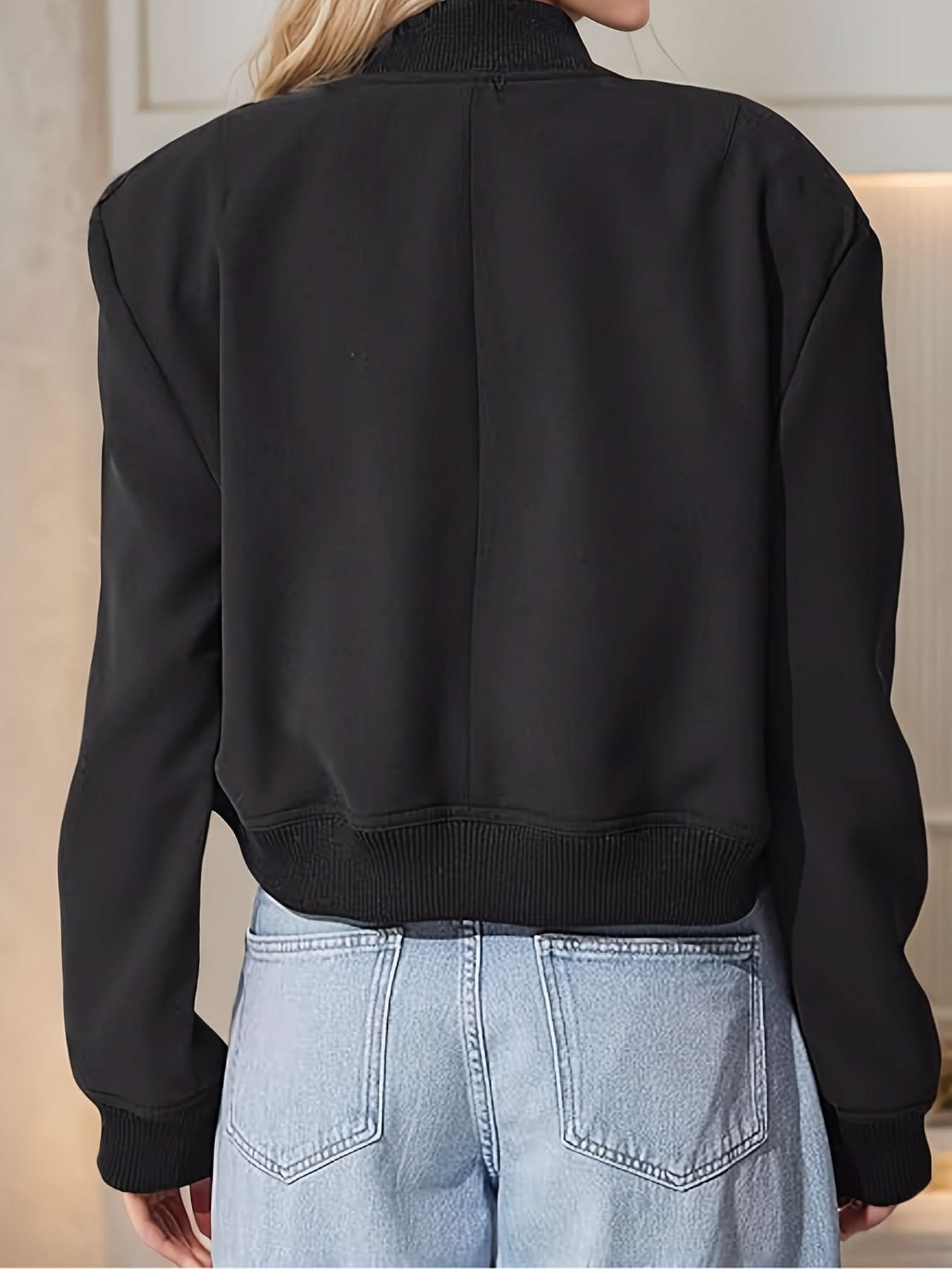 Women's Autumn/Winter Jacket with Button Closure and Pockets