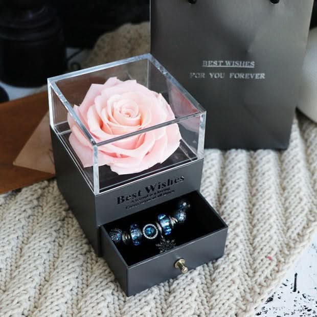 Eternal Rose and Carnation Flower Jewelry Box– A Timeless Symbol of Love