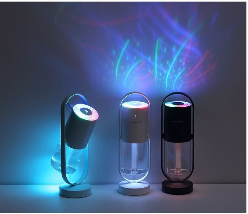 Magic Shadow USB-Luftbefeuchter für Zuhause mit Projektionsnachtlichtern, Ultraschall-Autonebelgenerator, Mini-Büro-Luftreiniger
