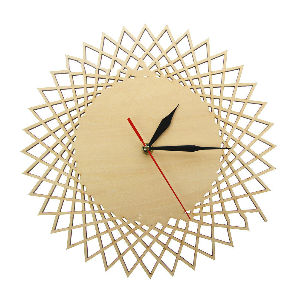 Nordic Style Wooden Wall Clock in room setting