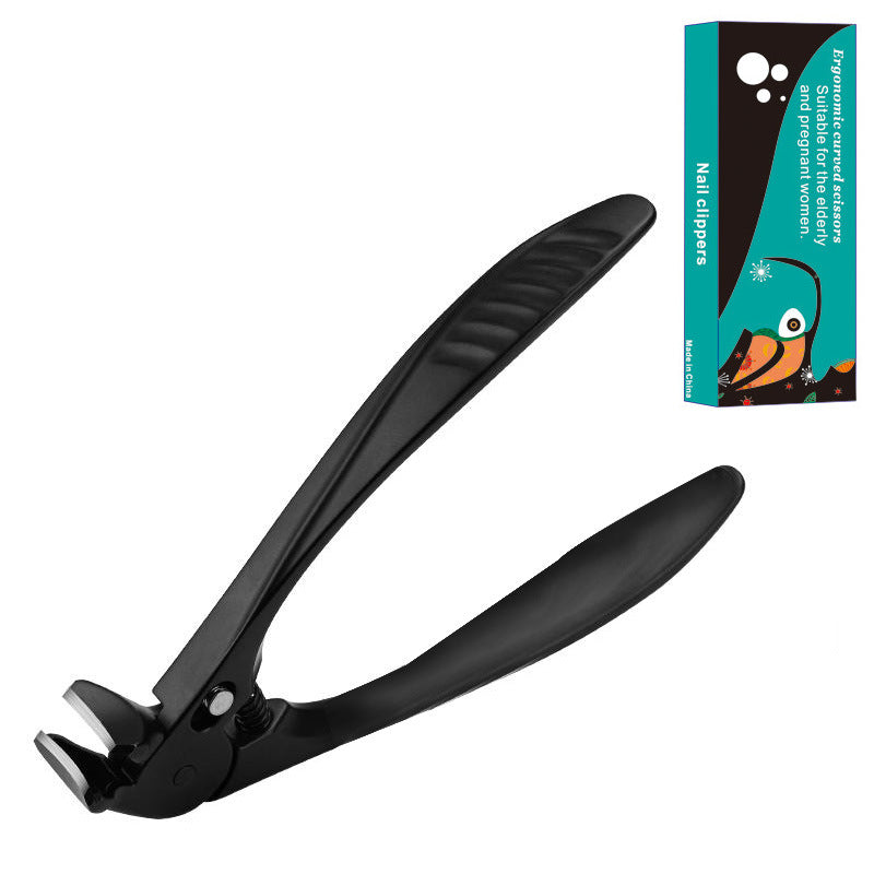 Curved Stainless Steel Large-Opening Nail Clippers With Splash Guard