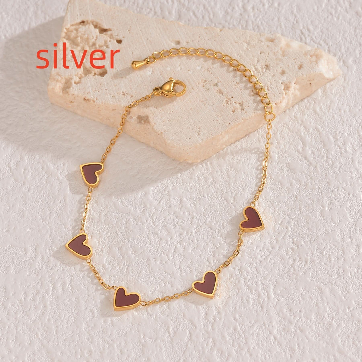 Stainless Steel Heart Bracelet, Valentine's Jewelry Gift