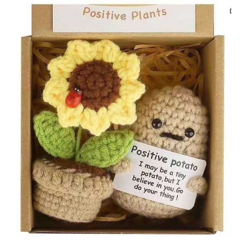 Positive Energy Potato Plush Knitted Doll With Card