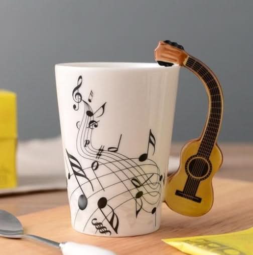 Musical Coffee Mug with saxophone handle