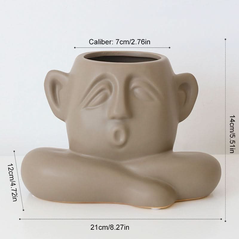 Face & Hand Ceramic Vase Decoration