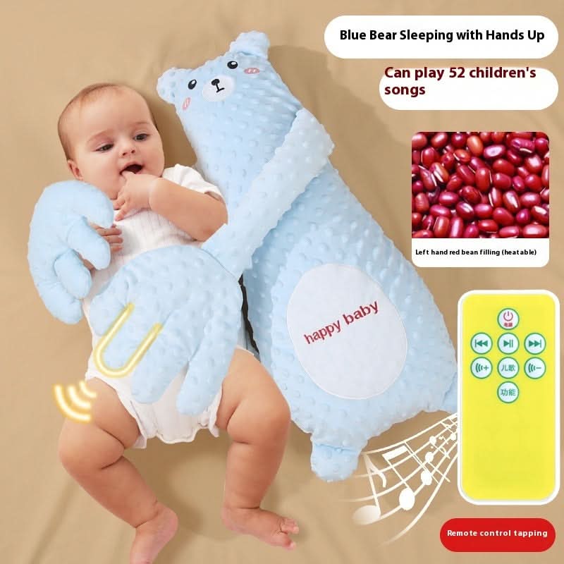 Oreiller anti-fuites pour bébé, télécommande pour apaiser bébé et favoriser son sommeil, peluche réconfortante pour tout-petit.