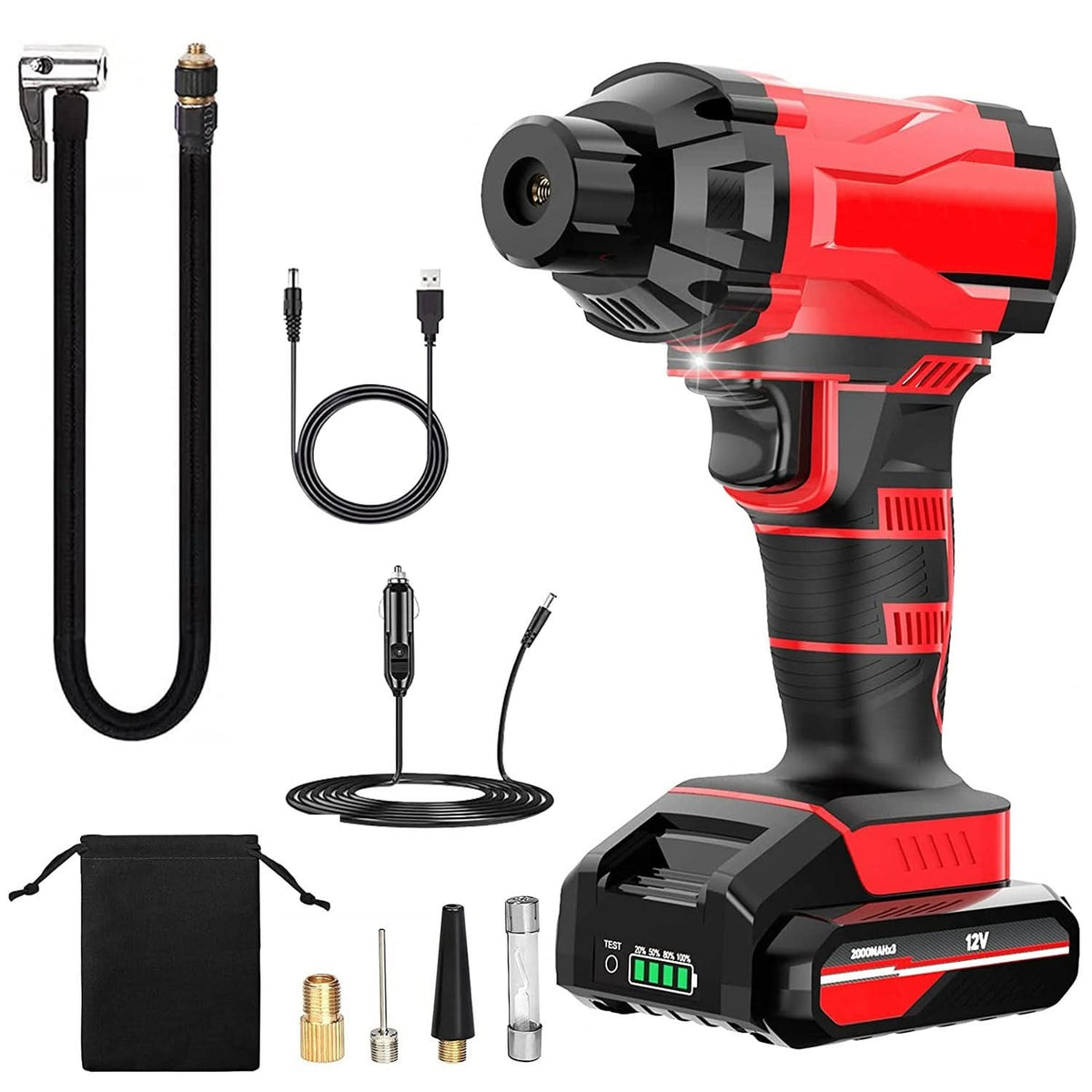 Cordless Car Tire Inflator, 150PSI Portable Air Compressor