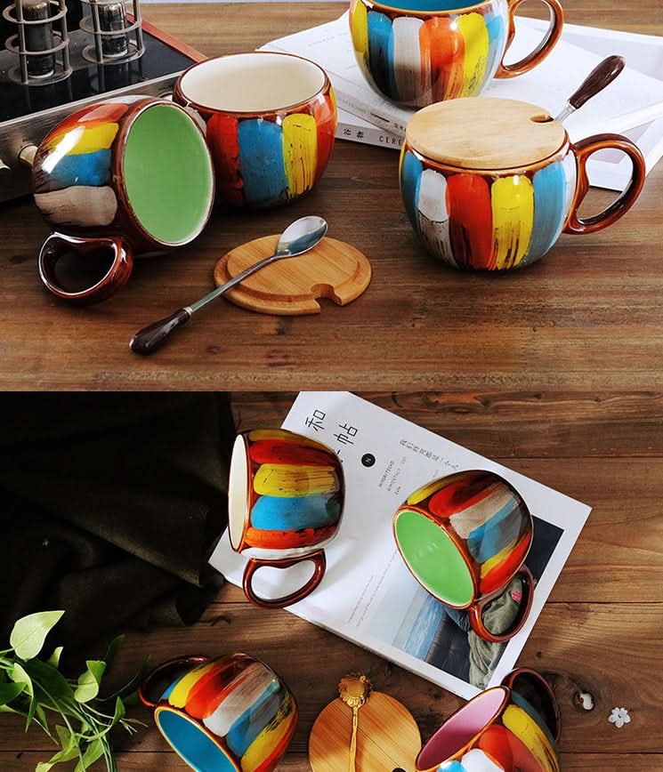 European-Style Ceramic Mug Set - 350ml
